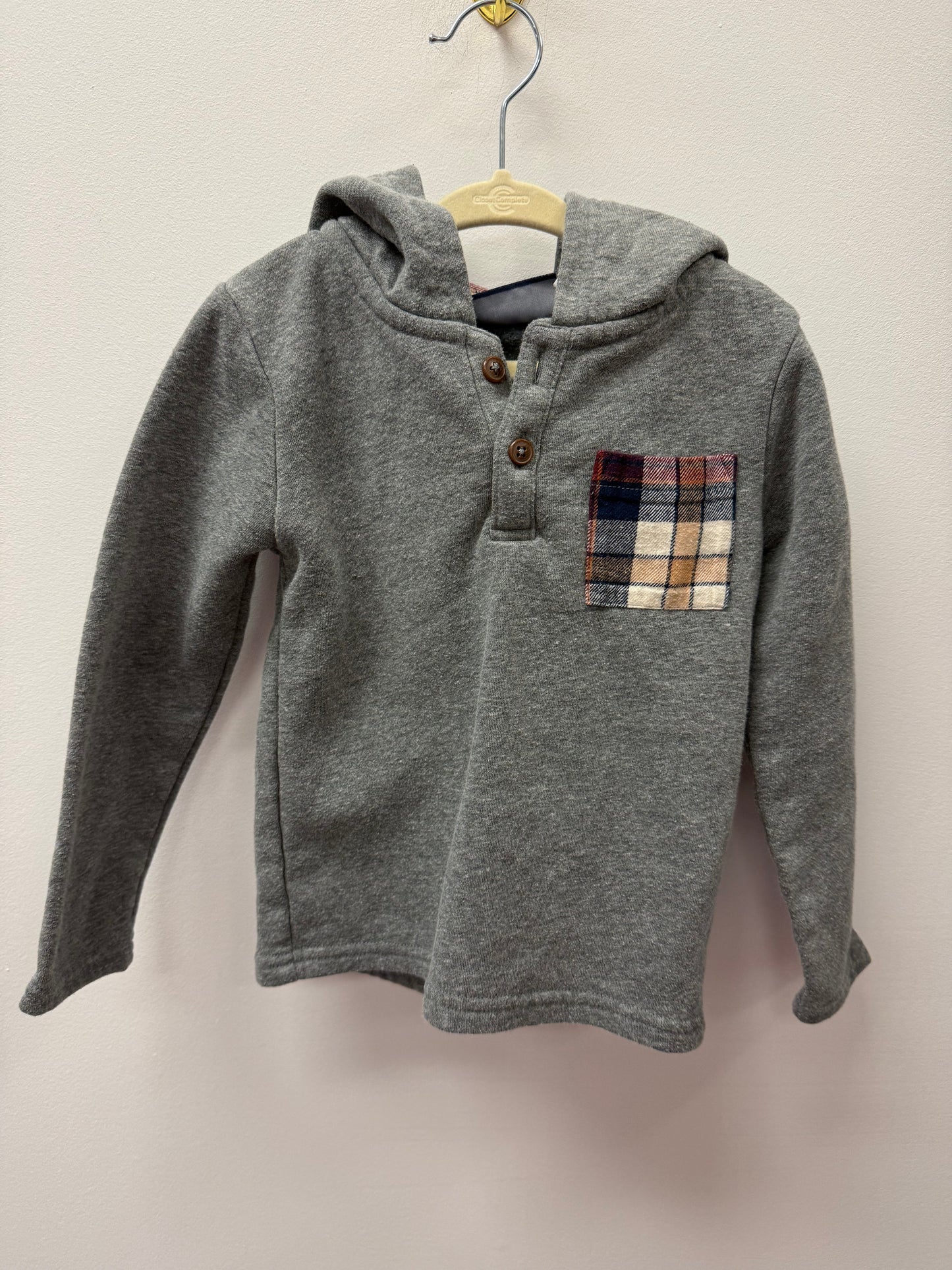 CHILDRENS PLACE PLAID POCKET HOODIE SIZE 3T