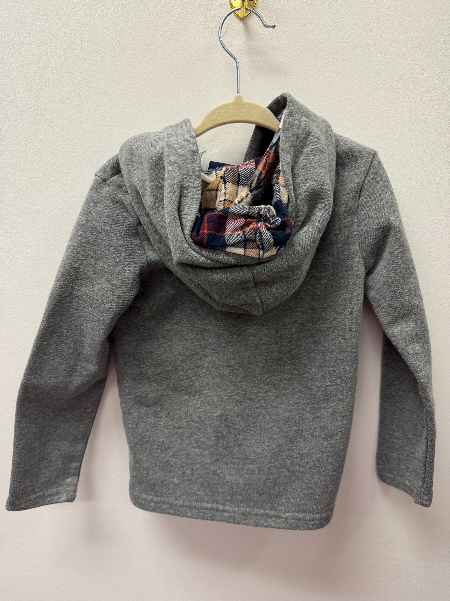 CHILDRENS PLACE PLAID POCKET HOODIE SIZE 3T
