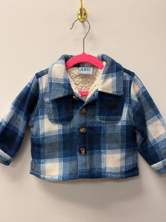 ARIE BLUE PLAID SHACKET SIZE 12M