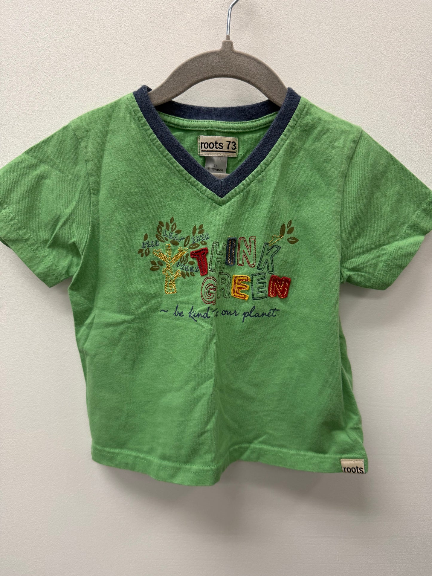 ROOTS GREEN SHIRT SIZE 3T