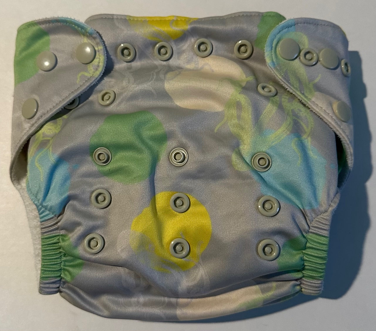 Lil Helper, Grey Jellyfish Cloth Diaper with Inserts - 7-35 Lbs.