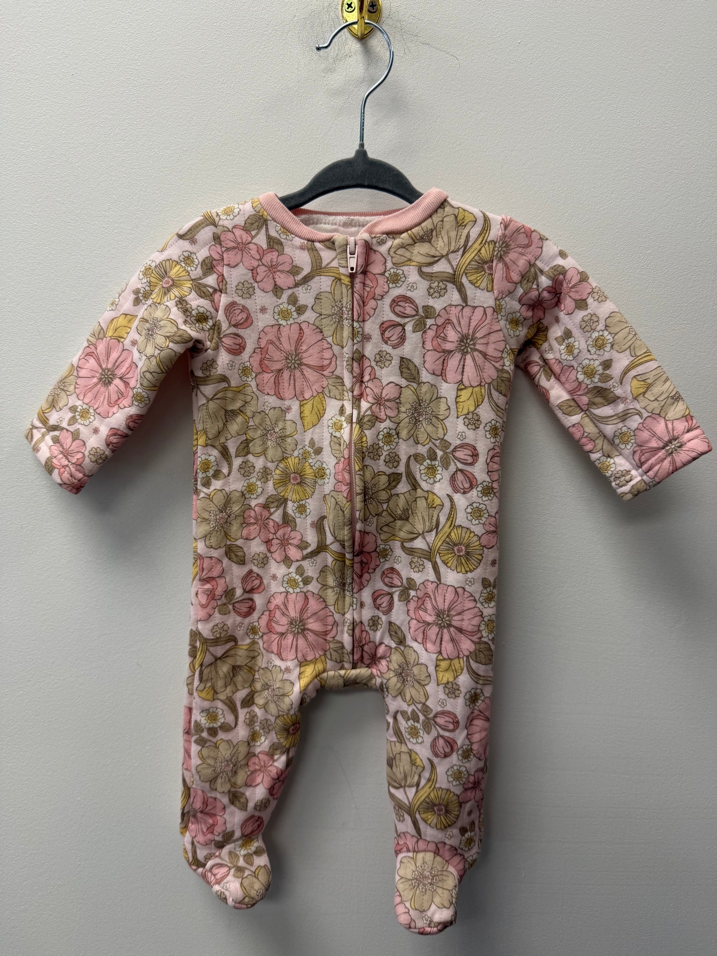 CHICK PEA QUILTED FLORAL SLEEPER SIZE 0-3M
