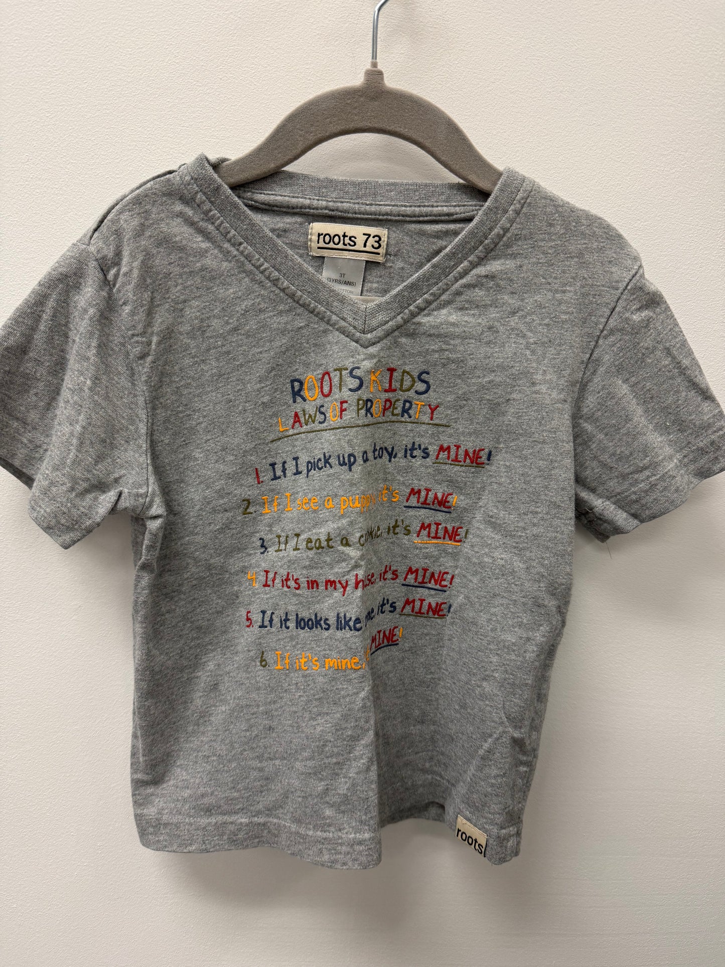 ROOTS GREY SHIRT SIZE 3T