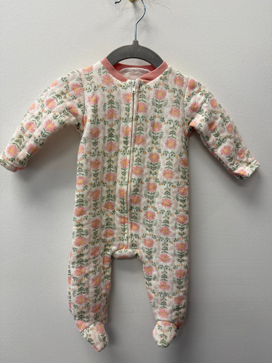 CHICK PEA QUILTED PINK FLORAL SLEEPER SIZE 0-3M