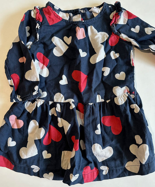 Baby Gap, Navy Blue Hearts Dress - Size 2T