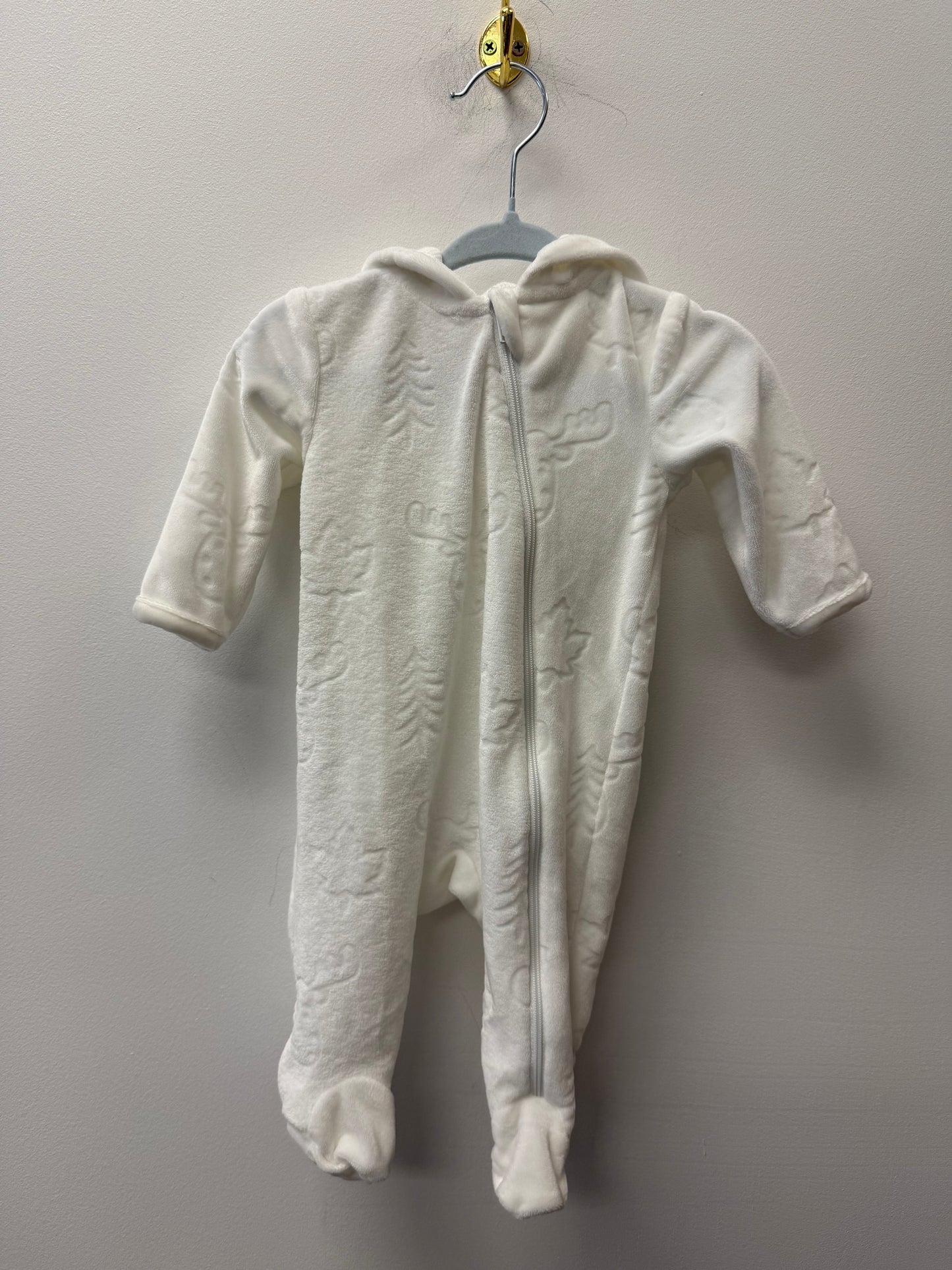 CANADIANA HOODED FLEECE MOOSE ONE PIECE SIZE 0-3M