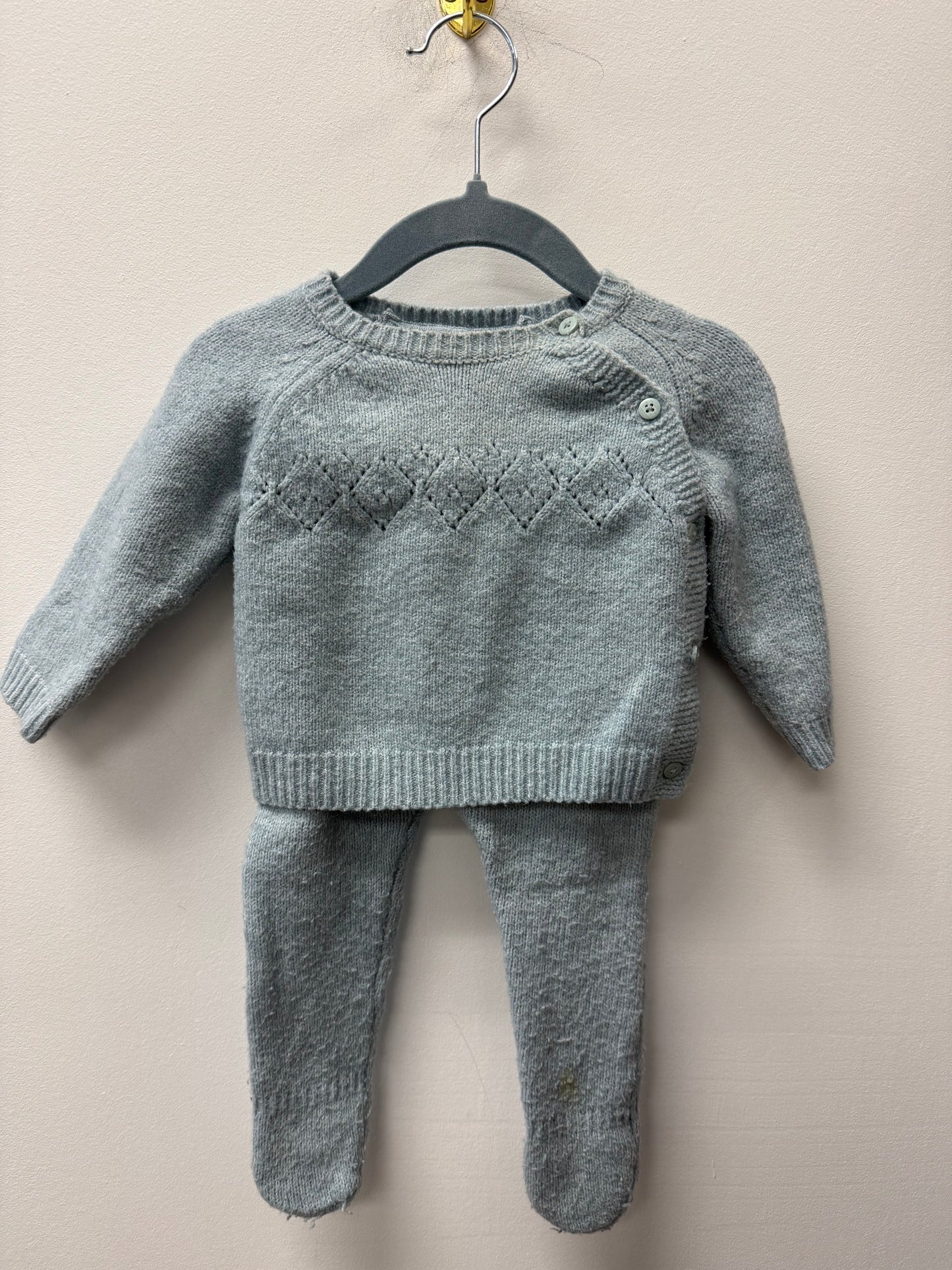 PRIMARK BLUE FOOTED OUTFIT SIZE 3-6M