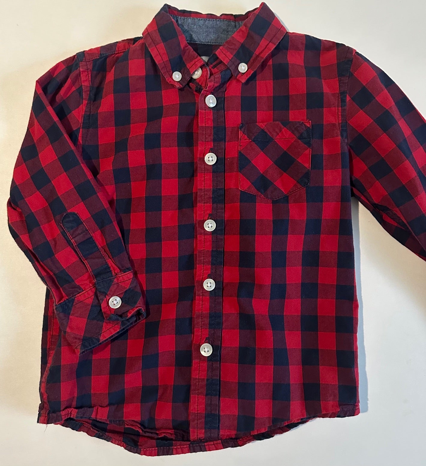 Sears, Red and Navy Blue Button-Up Shirt - Size 2