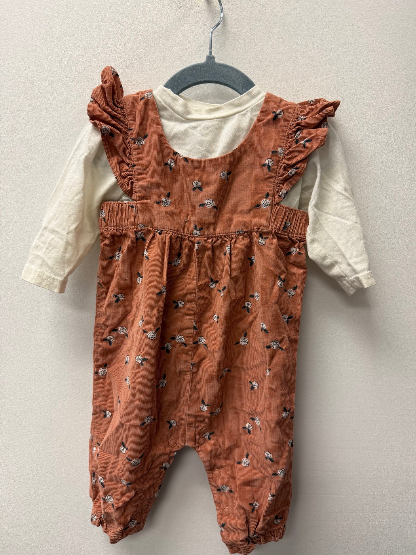 GEORGE COURDAROY FLORAL OUTFIT SIZE 3-6M