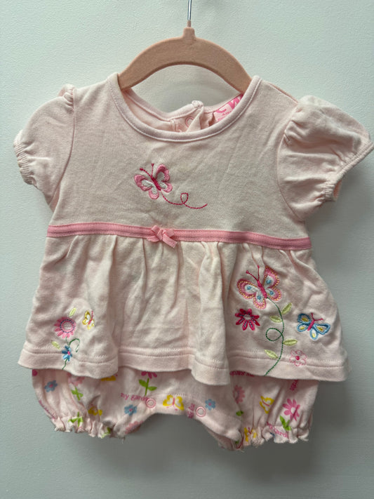 VINTAGE CW GARDEN ROMPER SIZE 0-6M