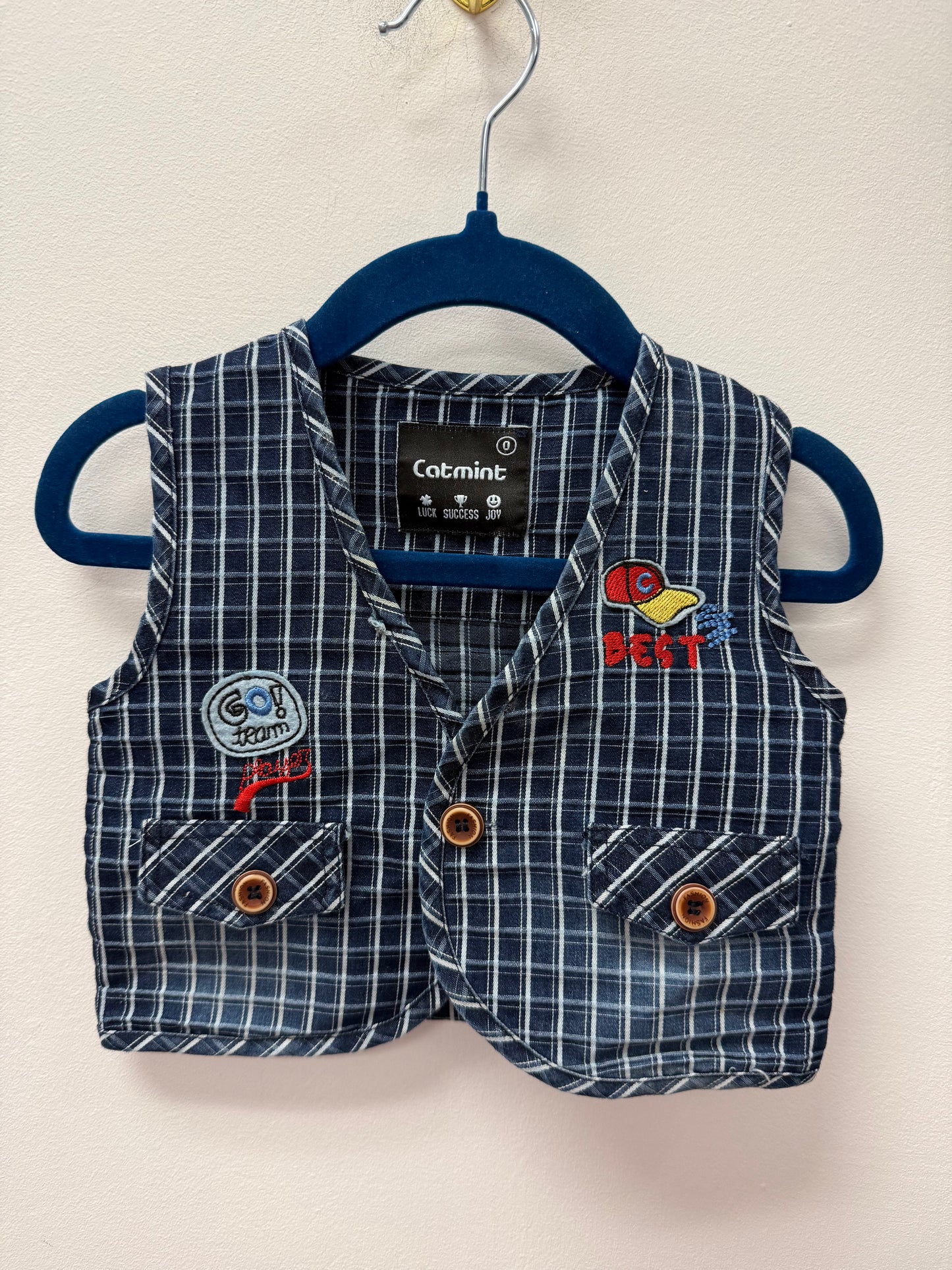 CATMINT BASEBALL VEST SIZE 6-12M