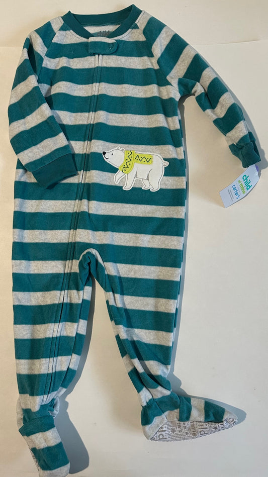 *New* Child of Mine, Fleece Striped Polar Bear Sleeper - 18 Months