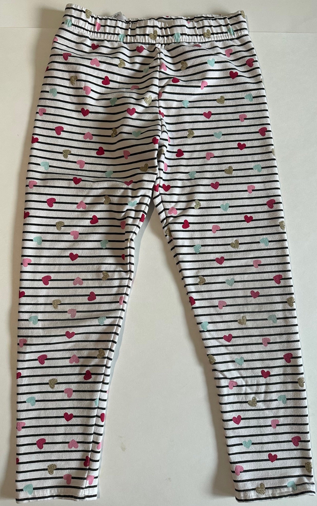 *Play* Isaac Mizrahi, Striped Hearts Leggings - Size Medium (7/8)