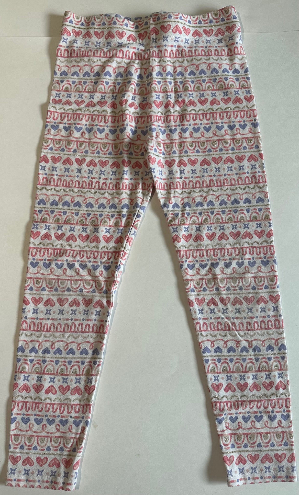 Unknown Brand, Patterned Hearts Leggings - Size Medium (7/8)