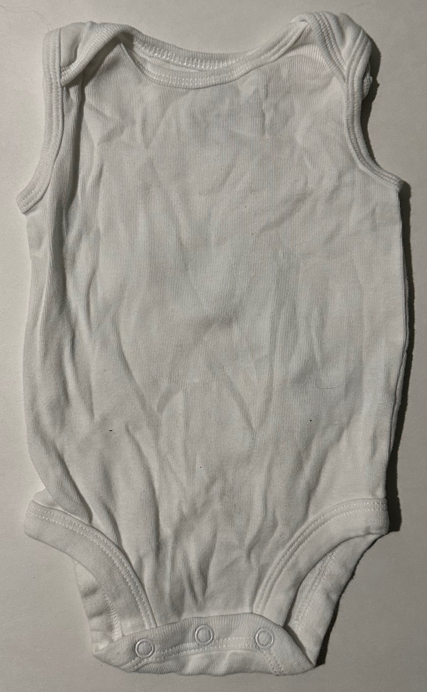 Carter's, White Sleeveless Onesie - 3 Months