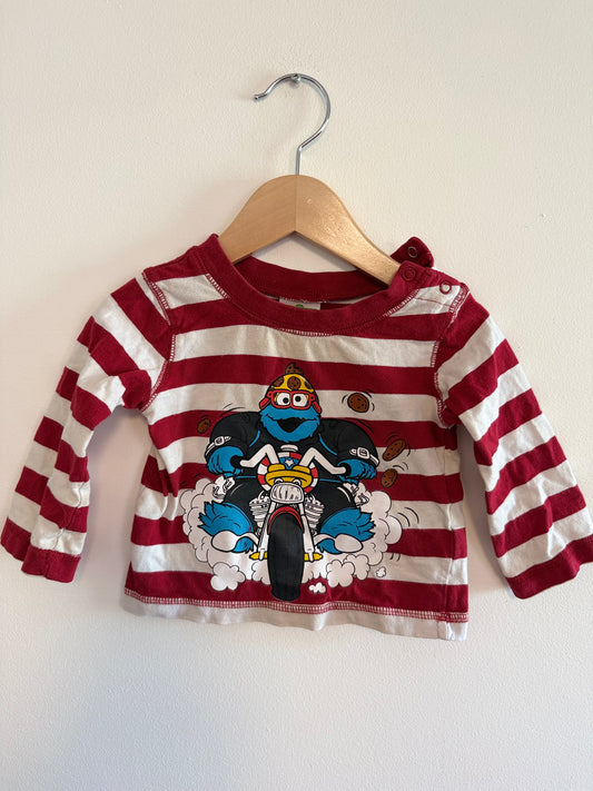 SESAME STREET COOKIE MONSTER SHIRT SIZE 12M
