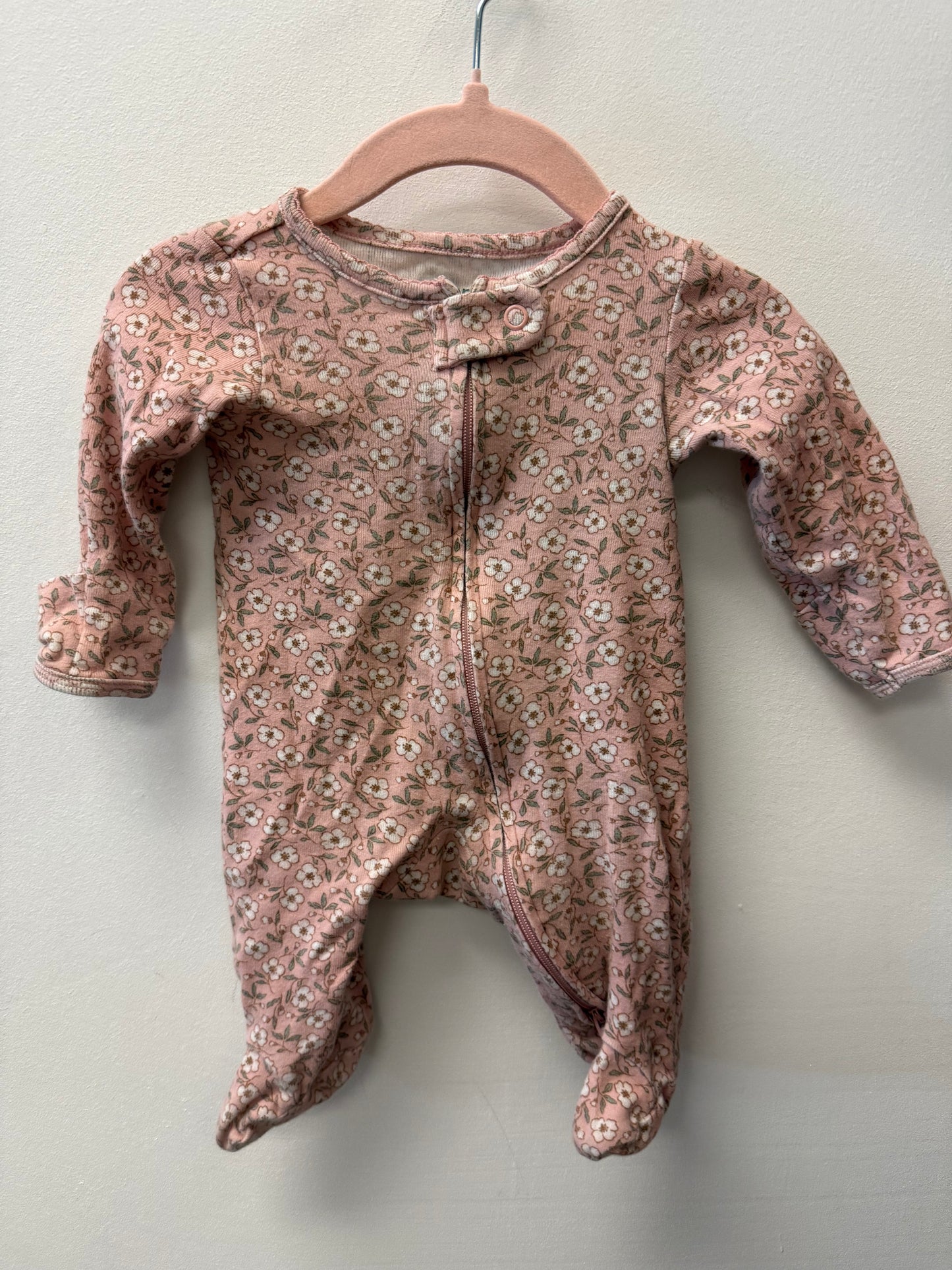 CARTERS PINK FLORAL NEWBORN SLEEPER