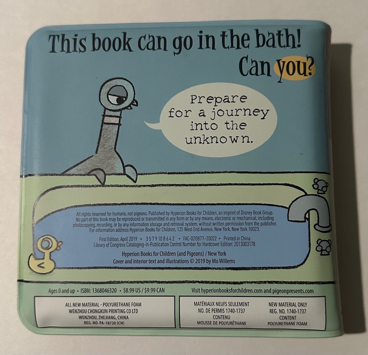 "The Pigeon Needs a Bath Book!"