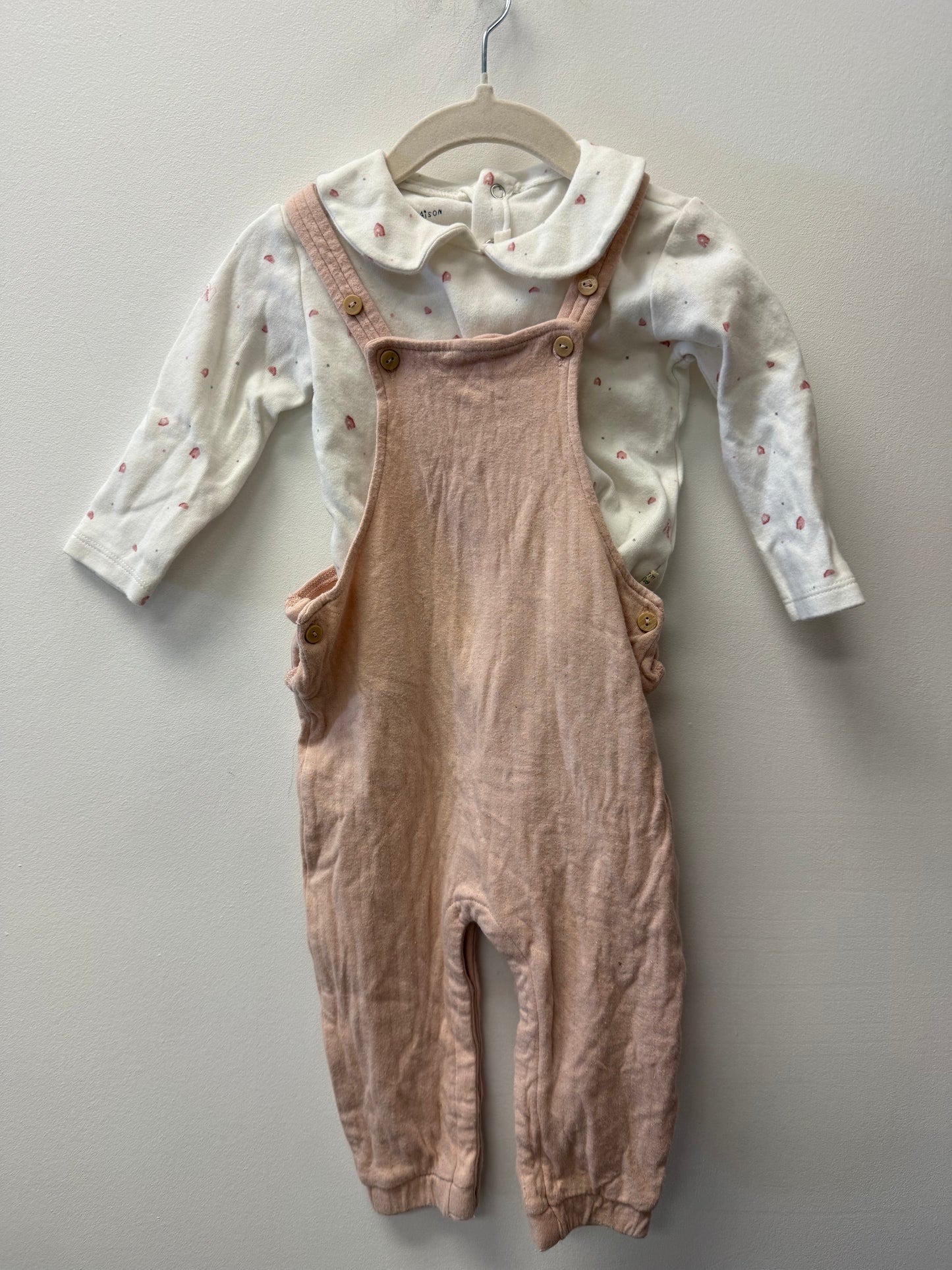 PETIT MAISON 2 PIECE OVERALL SET SIZE 9M