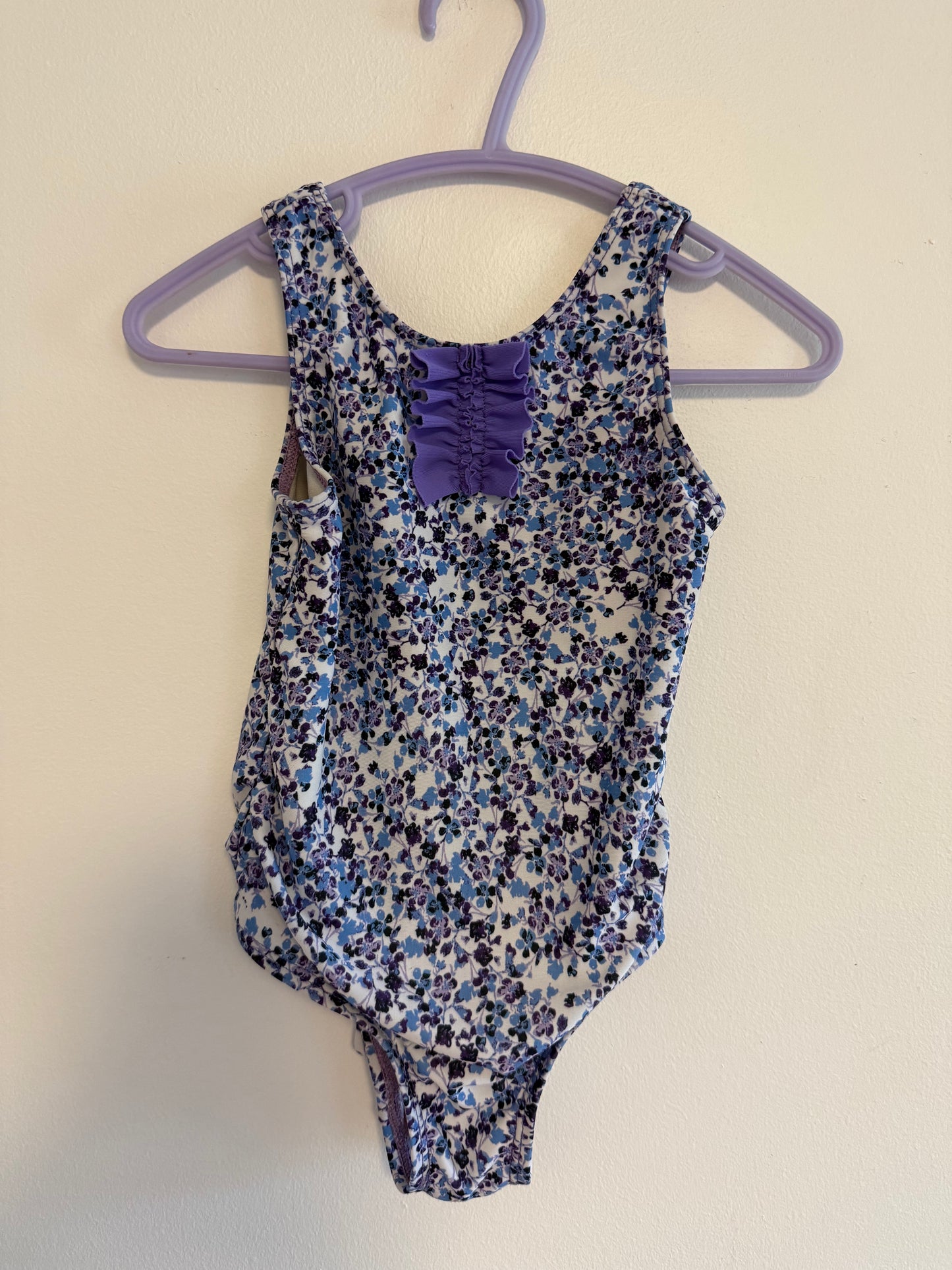 JOE FRESH PURPLE FLORAL BATHING SUIT SIZE 2T