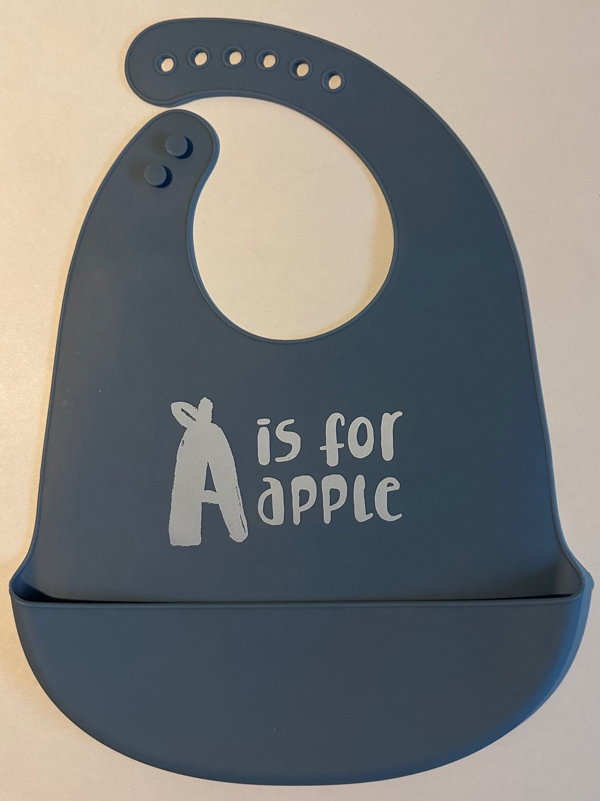 Lila & Jack, Dusty Blue "A is for Apple" Bib with Pocket