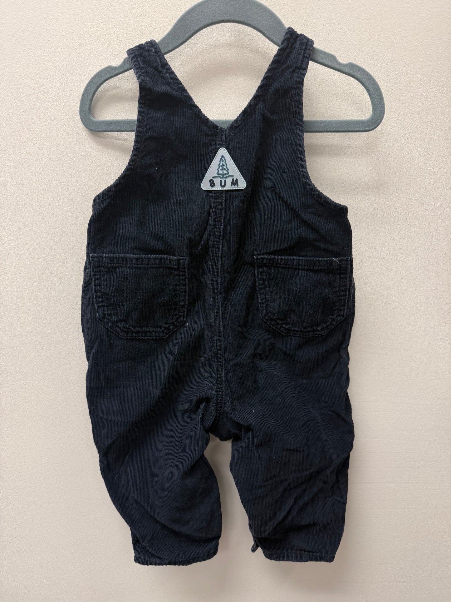 BUM EQUIPMENT NAVY BLUE COURDAROY OVERALLS SIZE 6M