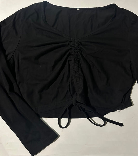 *Adult* Unknown Brand, Black Crop Top - Size 1XL