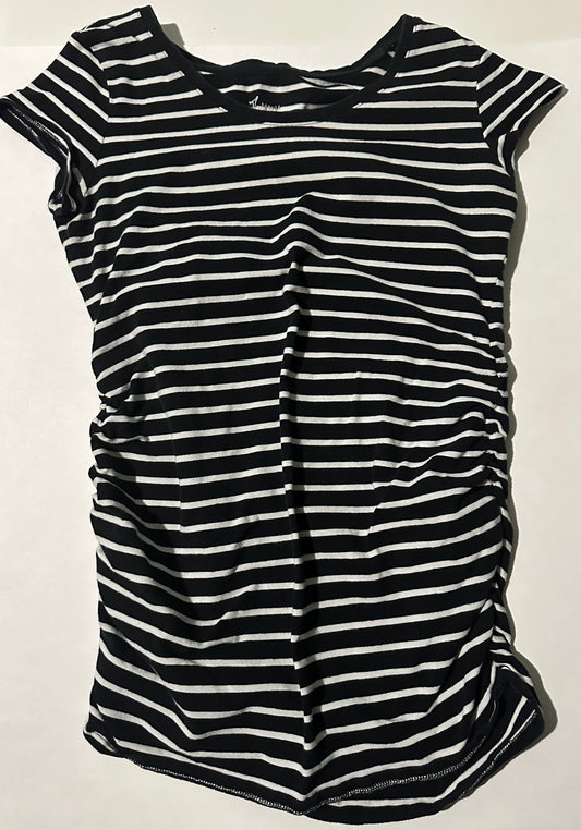 Thyme, Black and White Striped Maternity T-Shirt - Size Small