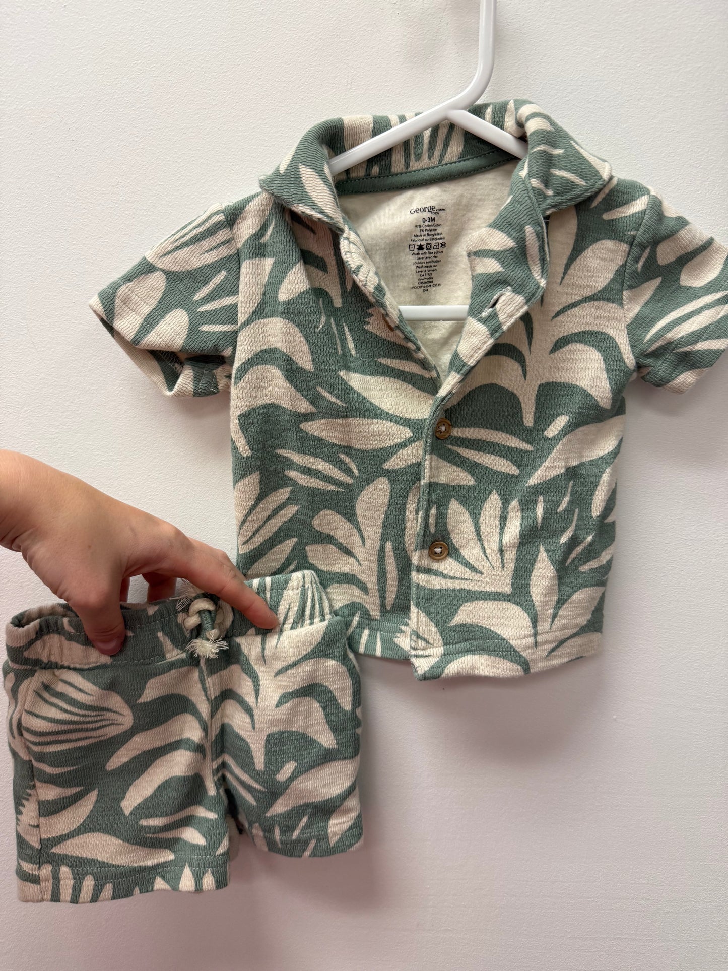 GEORGE BLUE SHORTS SET SIZE 0-3M
