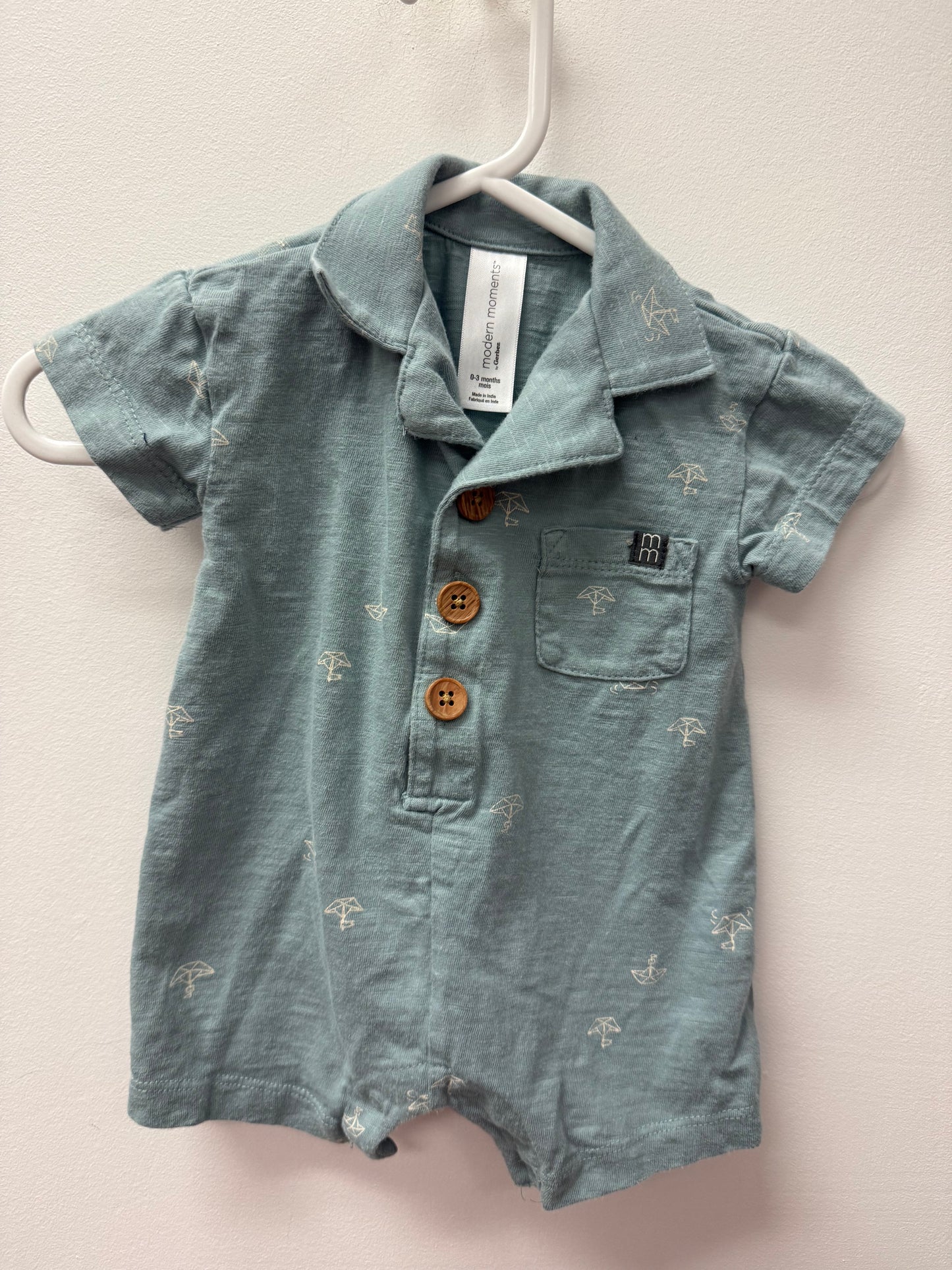 MODERN MOMENTS BLUE ROMPER SIZE 0-3M