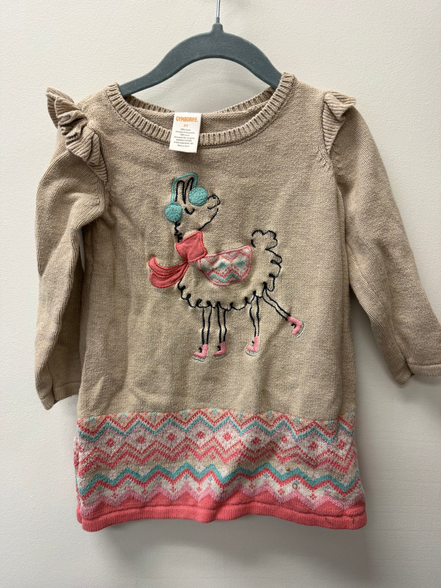 GYMBOREE LLAMA KNIT DRESS SIZE 3T