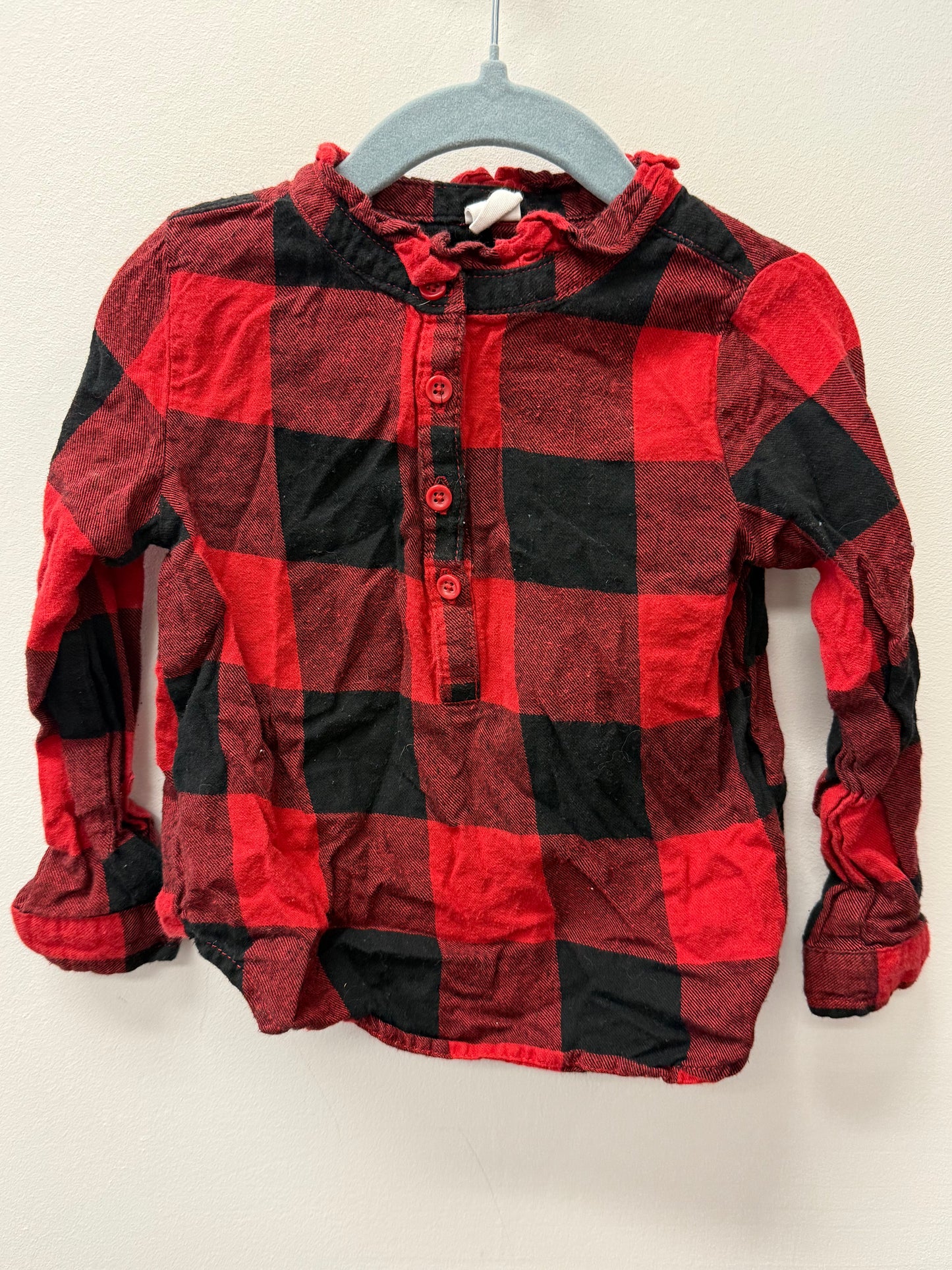 BABY GAP RED PLAID SHIRT SIZE 3T
