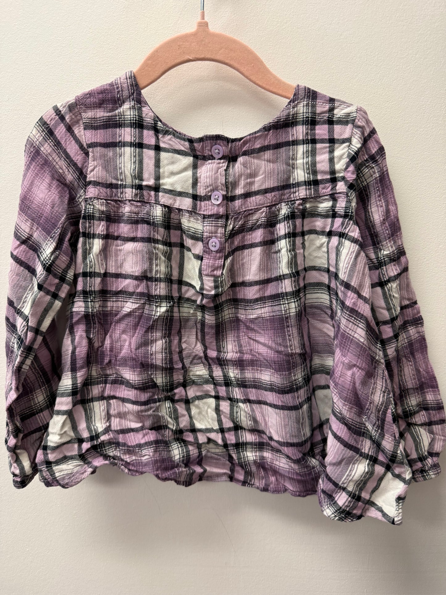 JOE FRESH PURPLE PLAID SIZE 4T