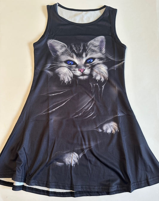 Denater, Black Kitten Dress - Size 4-5