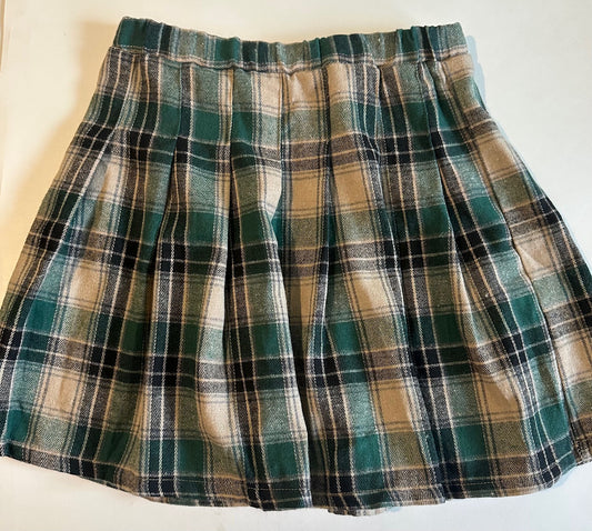 Unknown Brand, Teal and Beige Plaid Skirt - Size 9-10