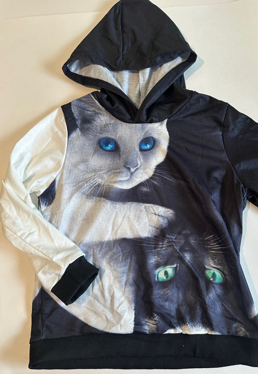 Unknown Brand, Black and White Cats Hoodie - Size 5-6