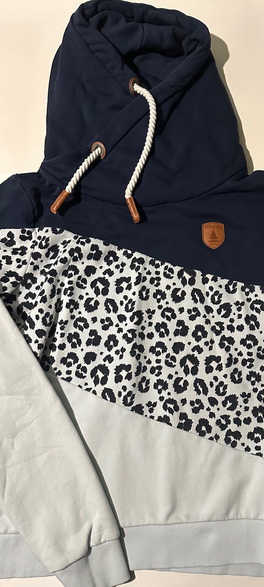 *Adult* Wanakome, Navy Blue, White, and Animal Print Hoodie - Size 3XL