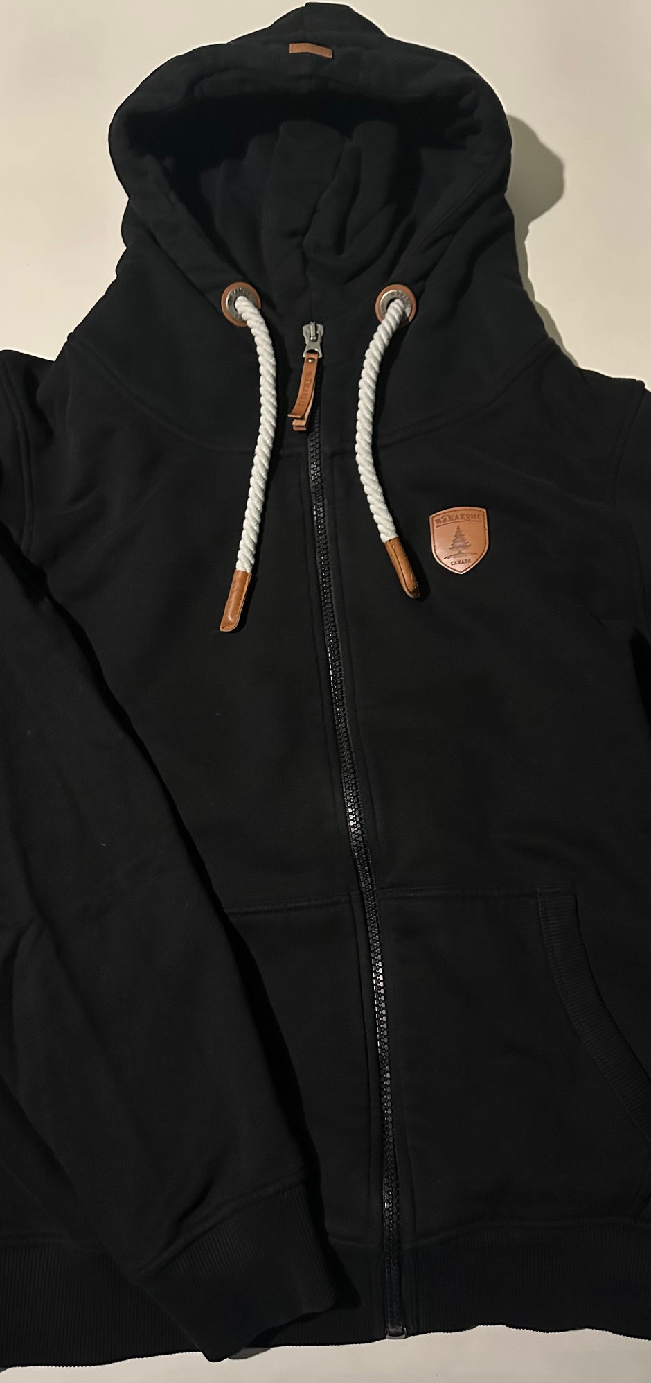 *Adult* Wanakome, Black Zip-Up Hoodie - Size XXL