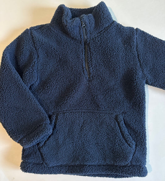 George, Navy Blue Sherpa Half-Zip Pullover - Size 4T