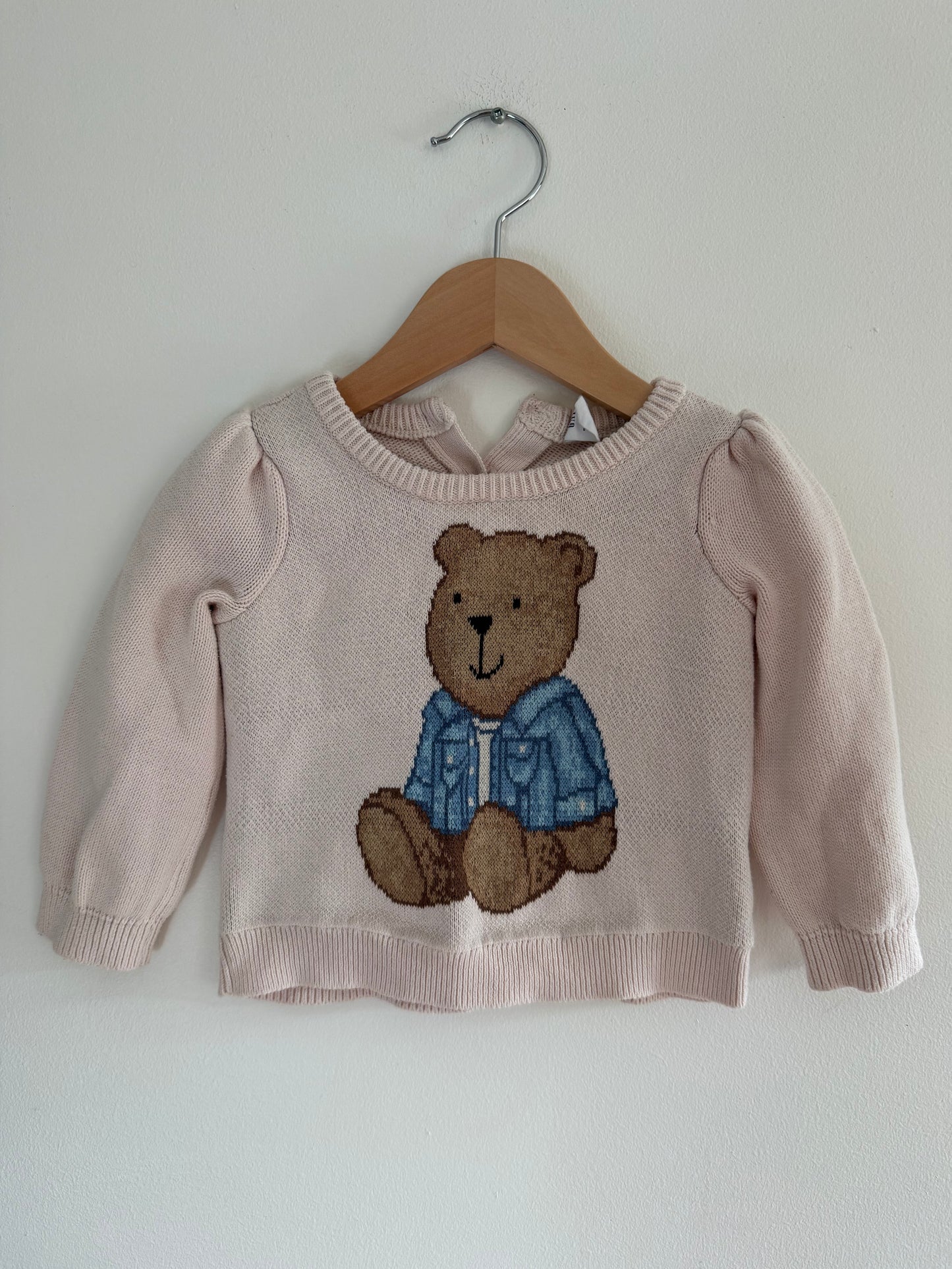 BABY GAP BEAR KNIT SWEATER SIZE 12-18M