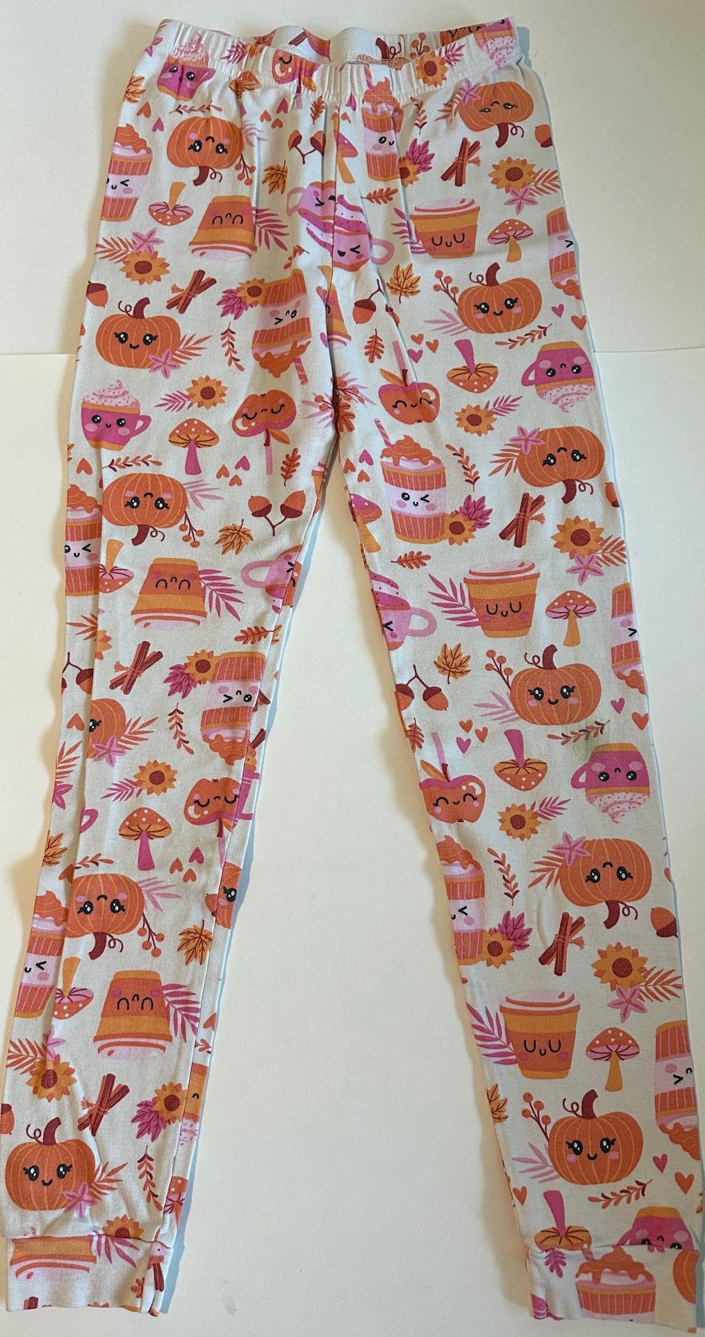 *Play* PJ Place, White, Orange, and Pink Fall-Themed Pants - Size 12