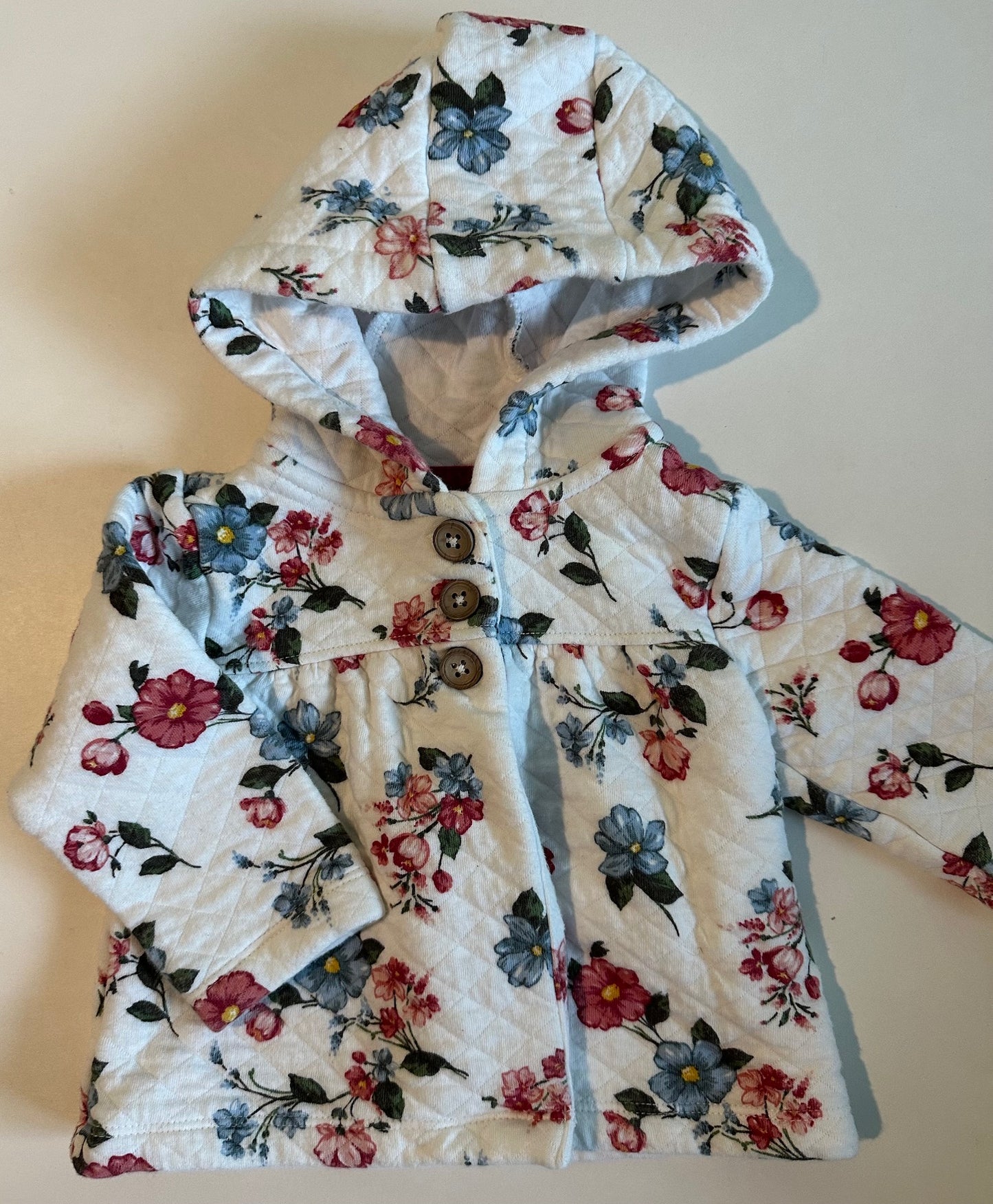 Carter's, Flowery Quilted Hoodie - 9 Months