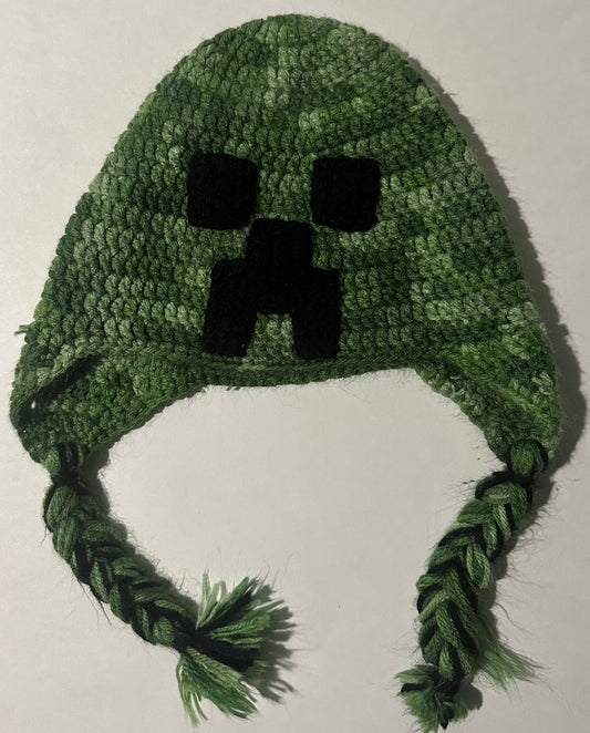 Handmade, Green Minecraft Toque - Size 6-8