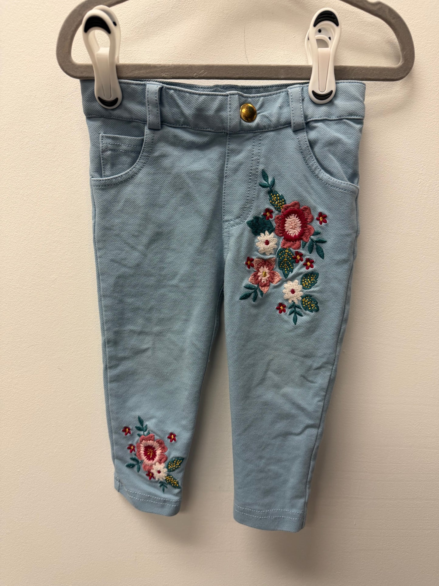 TAHARI BLUE FLORAL JEGGINGS SIZE 12M