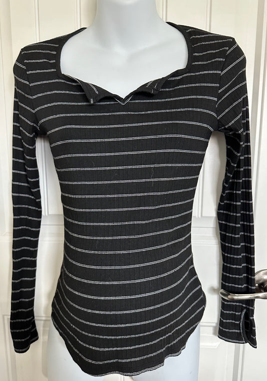 Ces Femme, Striped Maternity Shirt - Size Medium