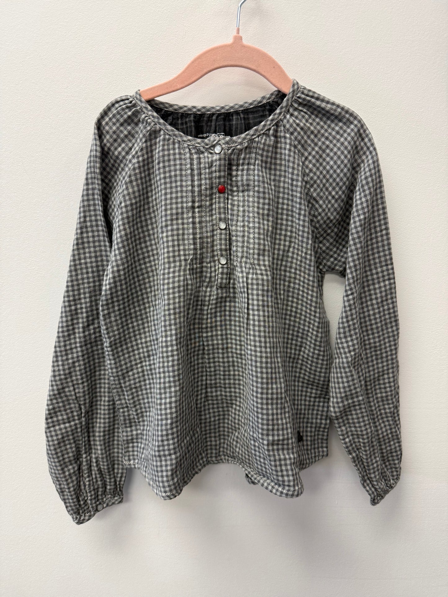 SOURIS MINI GINGHAM SHIRT SIZE 7