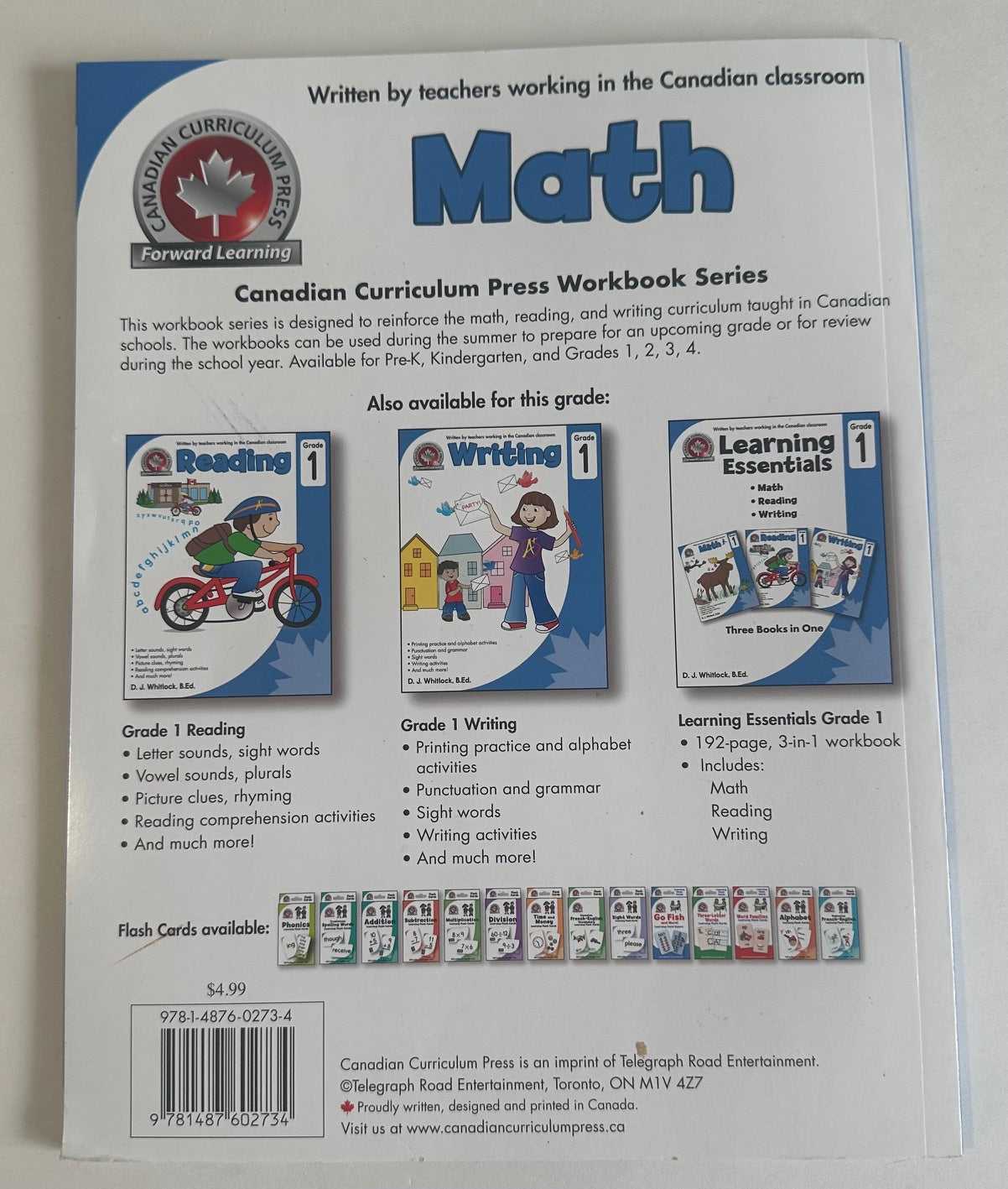 Canadian Curriculum Press, Grade 1 Math Workbook