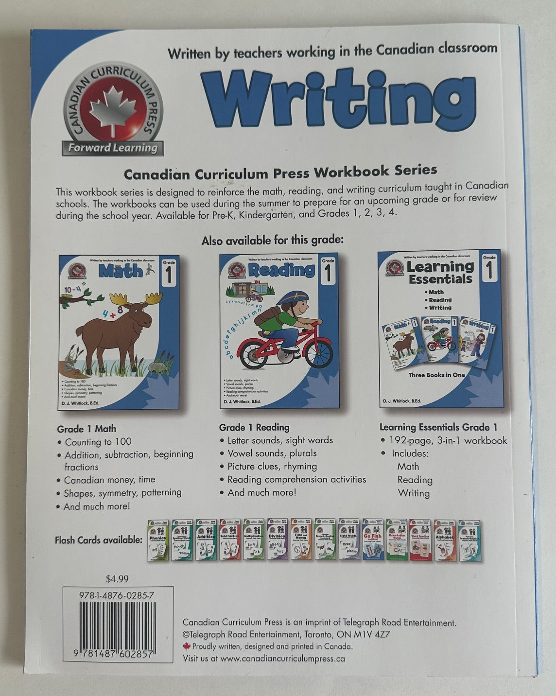 Canadian Curriculum Press, Grade 1 Writing Workbook