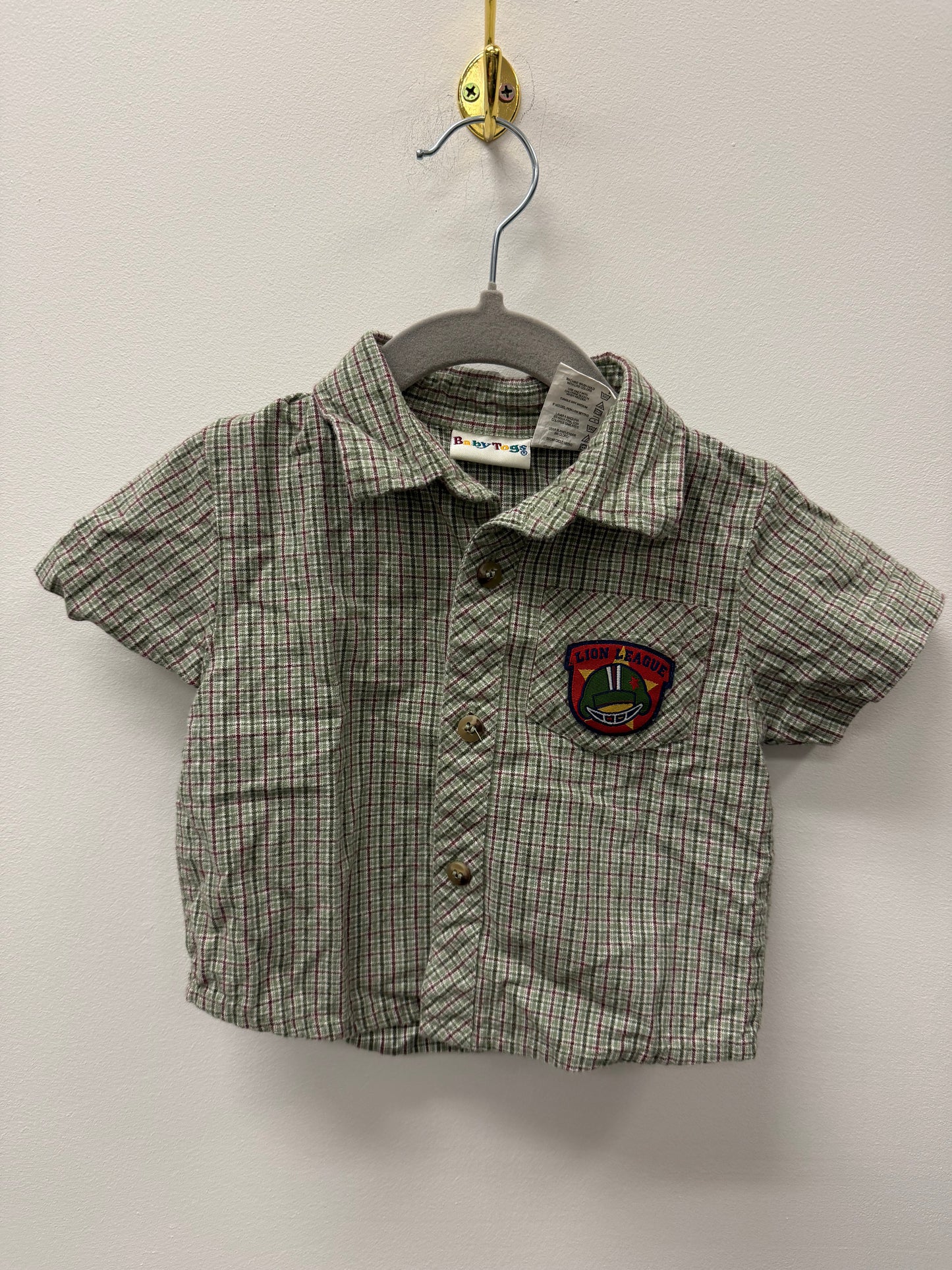BABY TOGS FOTBALL BUTTON UP SIZE 6-9M