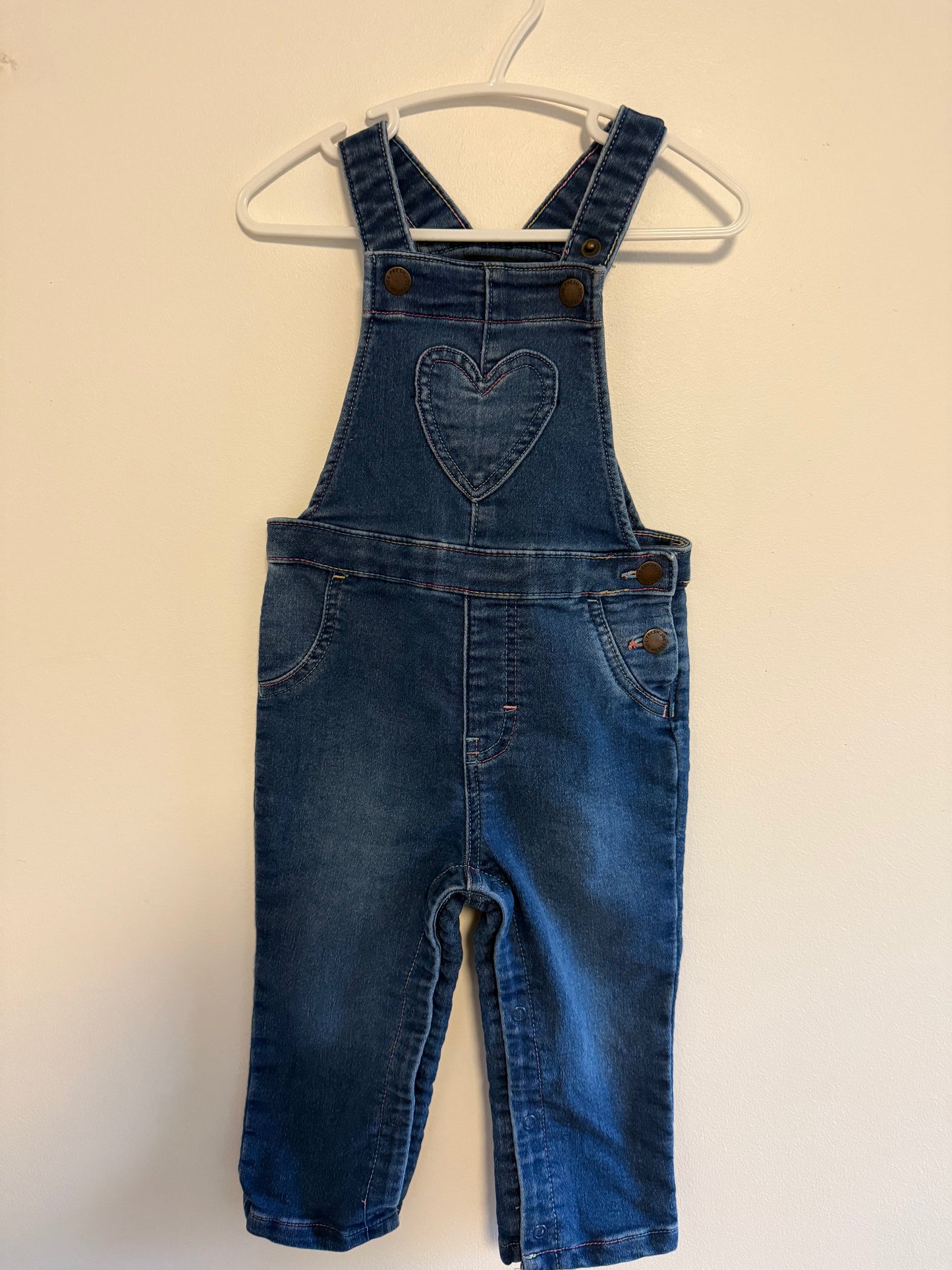 JOE FRESH HEART POCKET OVERALLS SIZE 18-24M